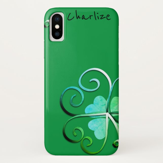 Coques Case-Mate iPhone Shamrock St. Patrick's W/Name (Dos)