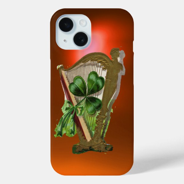 Coques Case-Mate iPhone SHAMROCK VERT HARP orange (Verso)