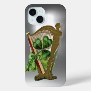 Coque Case-Mate iPhone SHAMROCK VERT IRLANDAIS HARP gris blanc