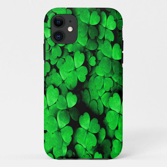 Coques Case-Mate iPhone Shamrocks and Hearts Saint Patrick's Day Green (Dos)