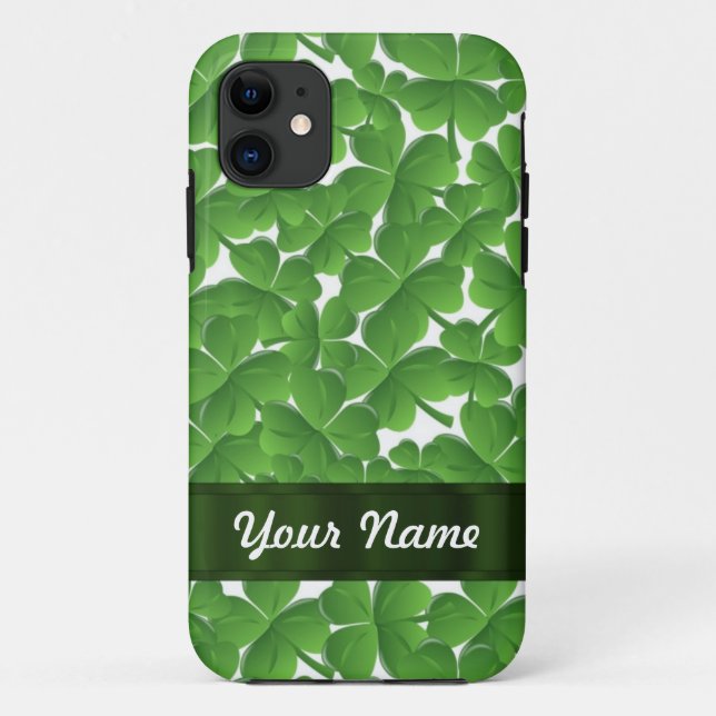Coques Case-Mate iPhone Shamrocks irlandais verts personnalisés (Dos)