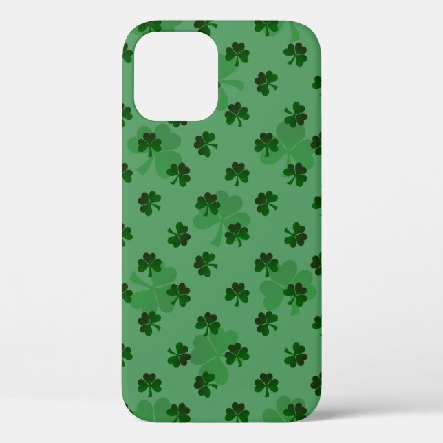 Coques Case-Mate iPhone Shamrocks verts sur Arrière - plan vert (Verso)