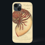 Coques Pour iPhone Shell<br><div class="desc">Dans this vivid image,  you can see in vintage natural and unique style of the red conch shell up close. This unique type of art has black and red shading to accent the spiring of this conch shell. Get this conch shell with an sepia background on your product today.</div>