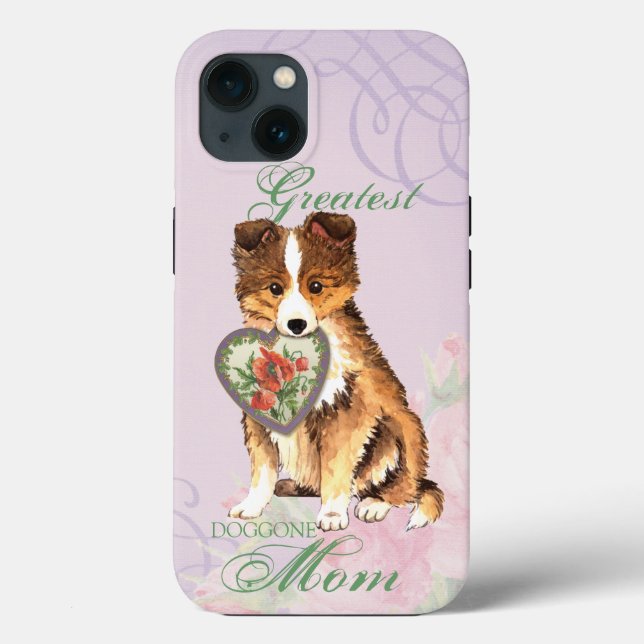 Coques Case-Mate iPhone Sheltie Heart Maman (Verso)