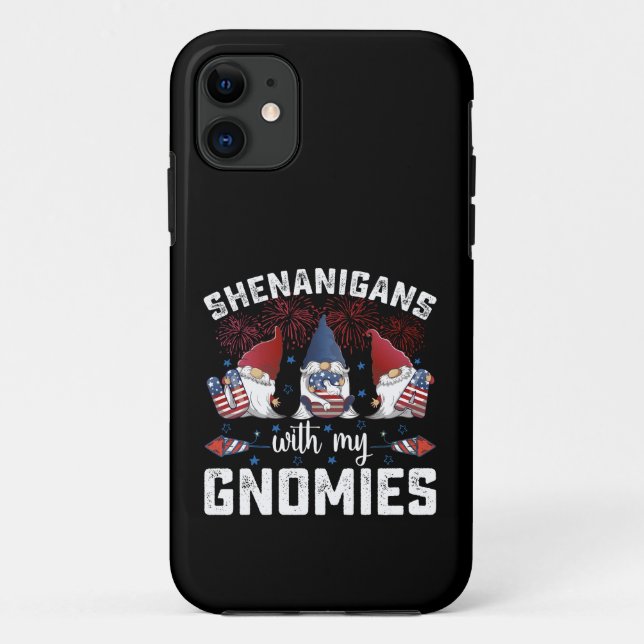 Coques Case-Mate iPhone Shenanigans avec mes gnomes États-Unis 4 juillet  (Dos)