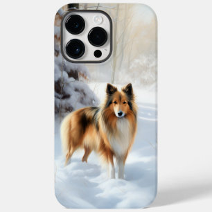 Coque Case-Mate iPhone Shetland Sheepdog Qu'il neige Noël