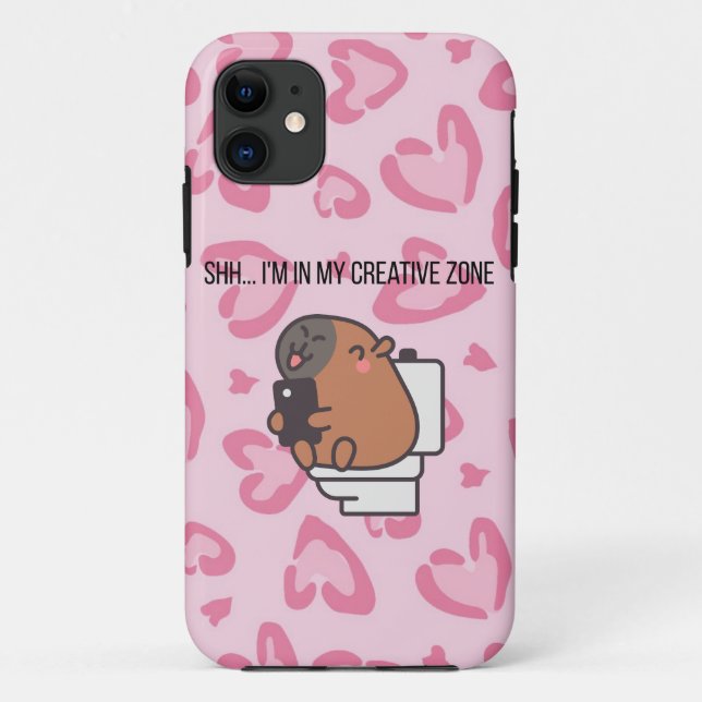 Coques Case-Mate iPhone Shh… I’m in My Creative Zone | Funny Capybara iPho (Dos)