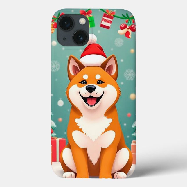 Coques Case-Mate iPhone Shiba Inu de fête Joie de Noël 🎄🐾 Noël cosy (Verso)