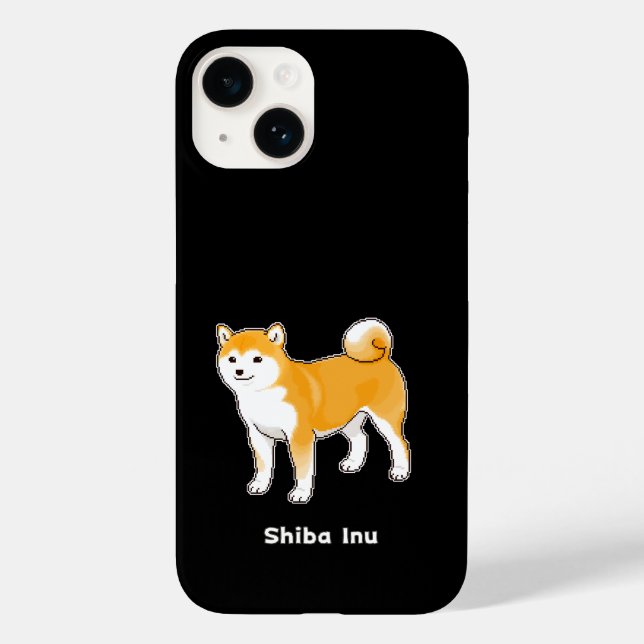 Coques Case-Mate iPhone Shiba Inu Debout Avec Un Pixel Art Sourire Doux (Verso)