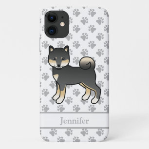 Case-Mate iPhone Case Shiba Inu noir et feu Chien de dessin animé & nom