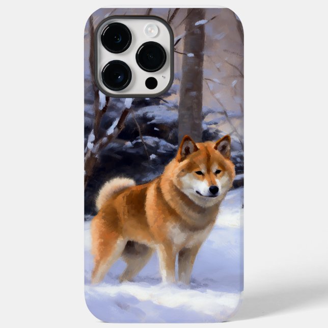 Coques Case-Mate iPhone Shiba Inu Qu'il neige Noël  (Verso)