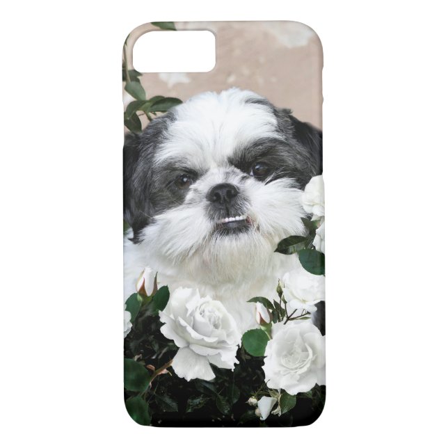 Coques Case-Mate iPhone Shih Tzu avec des roses (Dos)