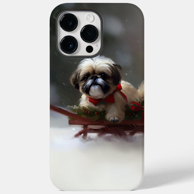 Coques Case-Mate iPhone Shih Tzu Noël neige hiver (Verso)