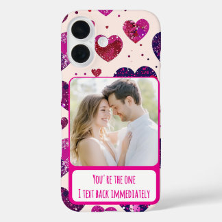 Coque Pour iPhone 16 Shimmer Purple Heart Txt Back Immédiatement