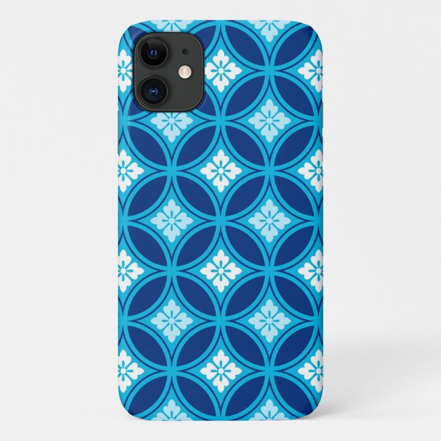 Coques Case-Mate iPhone Shippo avec Motif à Fleur, Deep Indigo Blue (Dos)