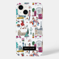 Shopping City Motif d'illustration fille