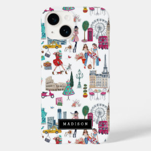 Coque Case-Mate iPhone Shopping City Motif d'illustration fille