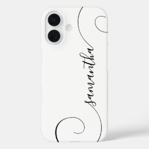 Coque Pour iPhone 16 Signature Boucle Noir