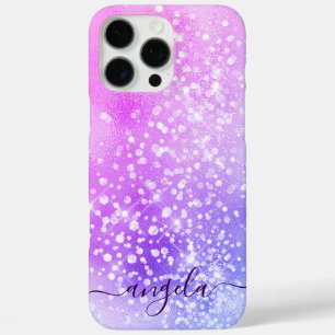 Coque iPhone 16 Pro Max Signature de glam rose pâle brillant