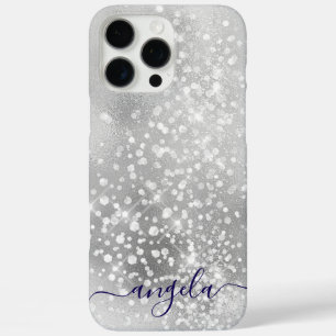 Coque iPhone 16 Pro Max Signature de glamme d'argent pâle