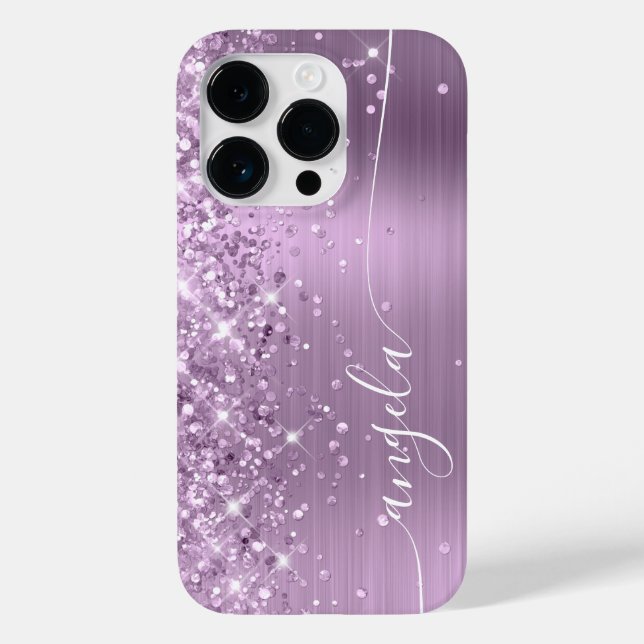 Coques Case-Mate iPhone Signature du glamour Lilac Glittery (Verso)
