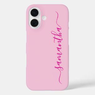 Coque Pour iPhone 16 Signature Féminin Rose Chaud