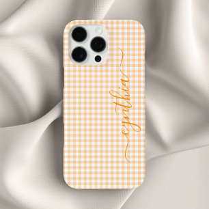 Coque iPhone 16 Pro Max Signature Gingham Petite Pêche