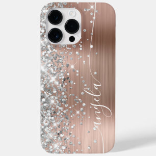 Coque Case-Mate iPhone Signature Glam pailleté or rose et argent