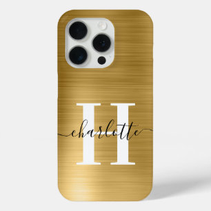Coque Case-Mate iPhone Signature Moderne Monogramme Feuille d'Or