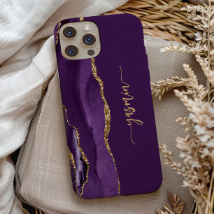 Case-Mate iPhone Case Signature Personnalisée Agate Violette Or