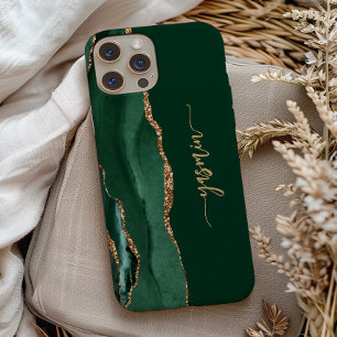 Case-Mate iPhone Case Signature personnalisée Émeraude Vert Agate Or