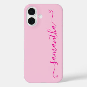 Coque Pour iPhone 16 Signature rose chaud