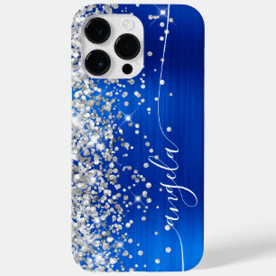 Coque Case-Mate iPhone Signature Royal Blue and Silver Glitam
