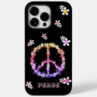 Signe de paix avec fleurs colorées, Cas personnali