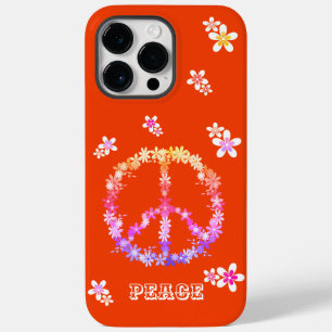 Coque Case-Mate iPhone Signe de paix avec fleurs colorées, Cas personnali