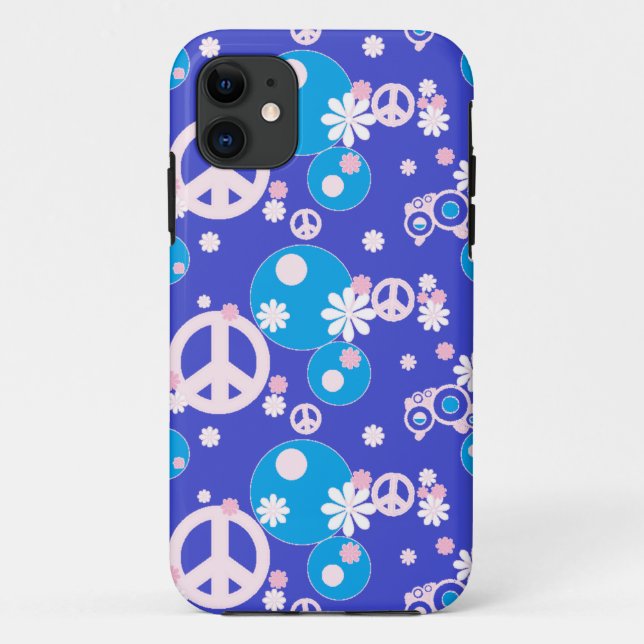 Coques Case-Mate iPhone signe de paix bleu (Dos)
