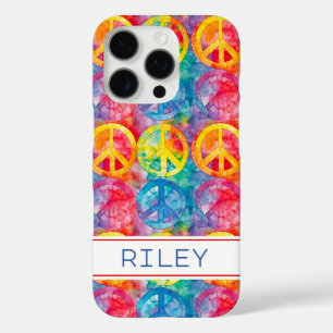 Coque iPhone 16 Pro Signe de paix hippie rétro personnalisé