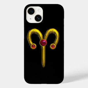Coque Case-Mate iPhone SIGNE D'OR ZODIAC ARIES, Rouge Ruby Noir