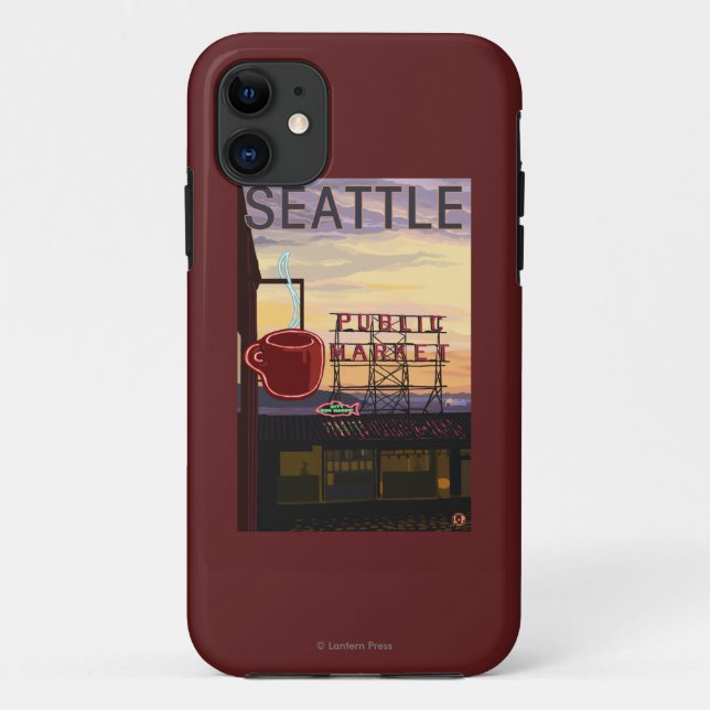 Coques Case-Mate iPhone Signe du marché d'endroit de SeattlePike et vue de (Dos)