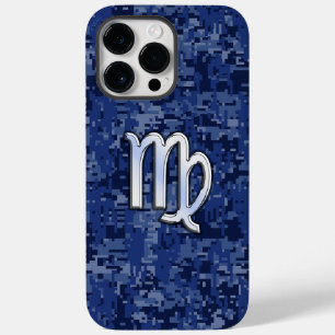 Coque Case-Mate iPhone Signe du zodiaque Vierge sur camouflage bleu marin