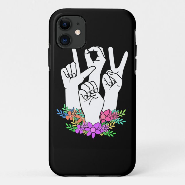 Coques Case-Mate iPhone Signe main ASL de l'enseignant (Dos)