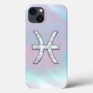 Etui iPhone 13 Signe Poissons Style Nacre