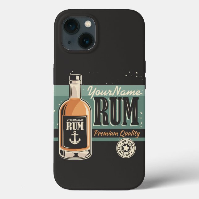 Coques Case-Mate iPhone Signe rétro de bouteille de rhum de marin personna (Verso)