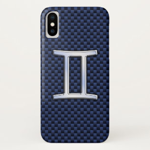 Case-Mate iPhone Case Signe Zodiac Gemini sur papier couleur carbone ble