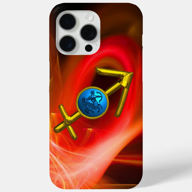 Coques Case-Mate iPhone SIGNE ZODIAC SAGITTARIUS, Flacons Fractales Jaunes (Verso)