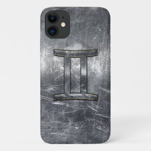 Coque Case-Mate Pour iPhone SIGNE Zodiaque Gemini Grunge Argent Distressé