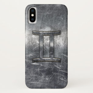 Coques Pour iPhone SIGNE Zodiaque Gemini Grunge Argent Distressé