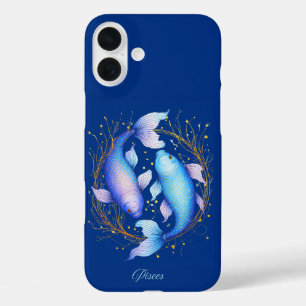 Coque Pour iPhone 16 Plus Signe Zodiaque Pisces, Deux Poissons Koi Gracieux