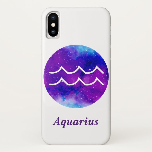 Coques Case-Mate iPhone SIGNE Zodiaque tendance Aquarius Nebula violette (Dos)