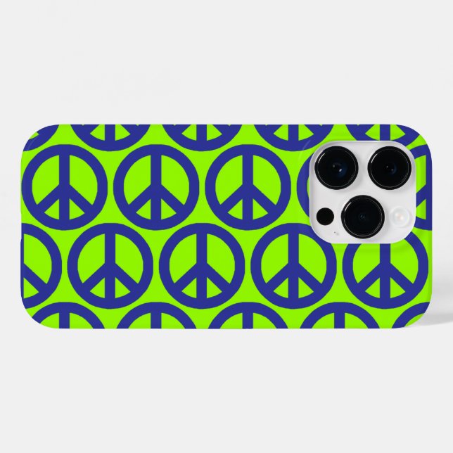 Coques Case-Mate iPhone Signes de Paix Bleus (Verso (horizontal))